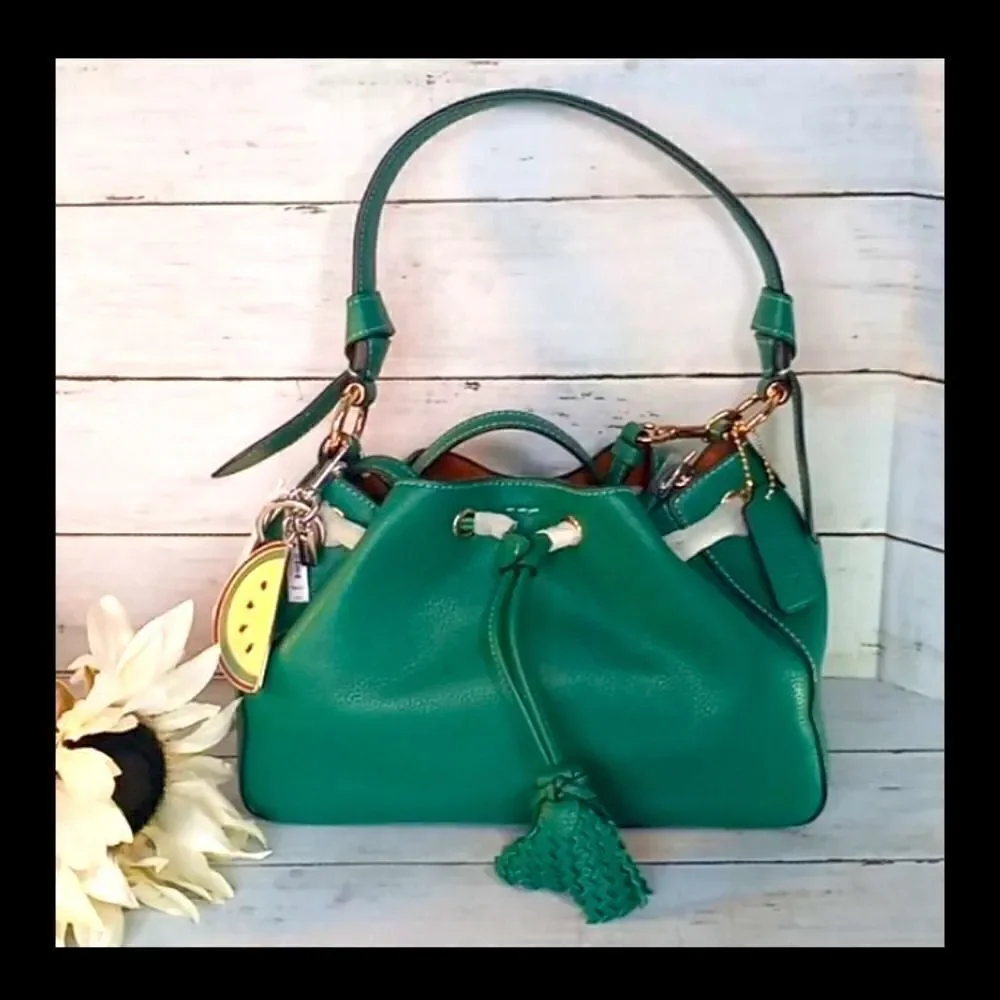 Coach Shoulder & Crossbody Purse Bag With Melon Slice Charm Leather